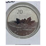 2012 Canadian $20 Fine Silver .9999 Coin