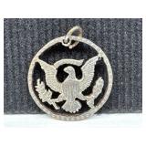 American Half Dollar Cut Into a Necklace