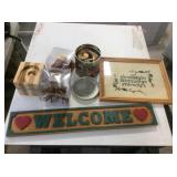 Welcome Sign , Framed Stitching  And Puzzle Games