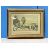 Old English Print of Hyde Park Grosvenor Gate by