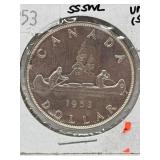 1953 SS SWL Canadian Silver Dollar