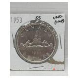 1953 SS Canadian Silver Dollar