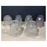 6 Vintage Glass Lampshades