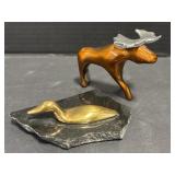 2 Hoselton Statues - Moose & Loon