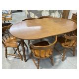 Vintage Table with 6 Chairs - Chair Stamped
