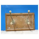 Oak Victorian Style Wall 2 Coat Rack 12 x 20 '