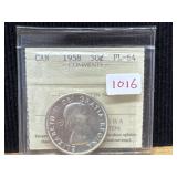 1958 (I.C.C.S. PL64) Canadian Silver 50 Cent