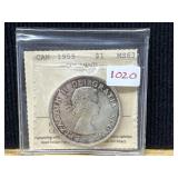 1959 (I.C.C.S. M.S.63) Canadian Silver Dollar