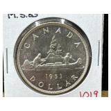 1953 (M.S.63) Canadian Silver Dollar