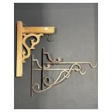 2 Metal Plant Hangers, Wood Plant Hanger