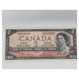 1954 Canadian $2 Bill Lawson / Bouey