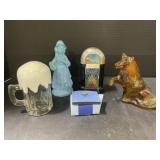 Avon Bottles - Dog, Girl, Jukebox, Foamy Mug, Pin