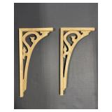 Wooden Ornate Shelf Brackets, 9x18 ' tall