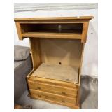 Wood TV Stand with 2 Drawers