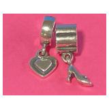 2 Pandora Sterling 925 Silver Charms