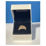 Pandora Rose Gold ' Light as a Feather ' Ring