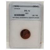 Certified 1976 Canadian One Cent PR70 Red
