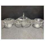Cornflower Sweetmeat Basket and Cream & Sugar