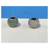 2 Pandora ' Pave Lights ' CZ Charms