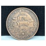 1 oz Copper Round - Pirate with Ship Design -