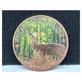 1 oz Copper Round - White Tailed Deer & Canadian