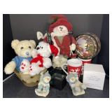 Holiday Decor - Mugs, Coasters, Plush Snowman,