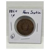 1864 Nova Scotia One Cent Coin