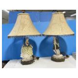 Pair of Chantilly Lamps with Shades 1920s/30s