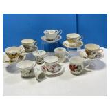 10 Tea Cups - 6 With Saucers and Adeline Tea Set
