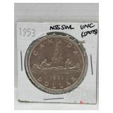 1953 NSS SWL Canadian Silver Dollar