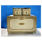 3pc Vintage Metal Set - Bread Box, Tea & Coffee