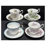 4 Royal Albert Teacups & Saucers