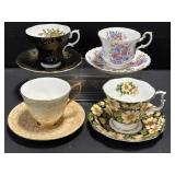 4 Royal Albert Teacups & Saucers