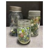 3 Crown Jars With Marbles