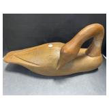 Carved Wooden Swan Made In Canada (repaired)