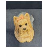 Yorkshire Terrier Signed Sandcast Figure