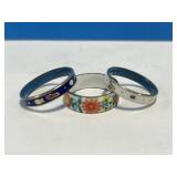 3 Rings in Band Form Each Decorated with