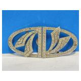 Vintage Kerchief Clip with Clear Rhinestones Set