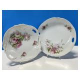 2 Flower Pattern Sweets Plates