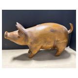 Wood Carved Pig Statue 8 ' Tall x 14 ' Long
