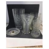 Tray, Clear Glass Vases