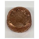 Beaver Bullion Maple Leaves 3 oz Copper Round