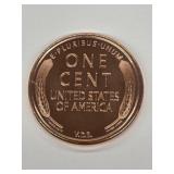 1909s VDB Lincoln Wheat Copper Cent 1oz