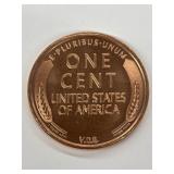 1909s VDB Lincoln Wheat Copper Cent 1oz
