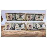 4x Consecutive 2017 Series A USA $10 Banknotes