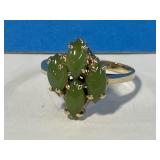 14 kt Gold Jade Ring Size 7 1/2