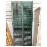 Vintage Painted Green Shutters 80 1/4 x 17 1/4 '