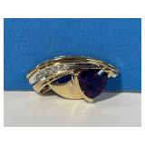 10 kt Gold Amethyst & Diamond Pendant