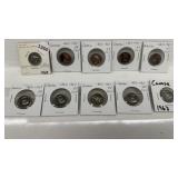 1967 Centennial Rabbit Nickels - 10 high grade