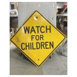 Metal ' Watch For Children ' Sign 24 x 24 '